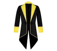 Veste Steampunk pour homme - Manteau gothique pour homme - Classique - Noir - Frack ample - Jupe de marche médiévale élégante Tuxedo des années 70 - Cour victorienne - Vampire - Costume d'Halloween