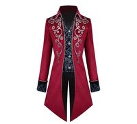 Veste steampunk pour homme - Manteau gothique vintage de pirate victorien de la Renaissance - Costume rétro pour cosplay, événement, fête, bal masqué, festival, photographie et cérémonie - F