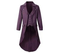 Veste steampunk pour homme, rouge, gothique, frack pour homme, long, tendance, broderie médiévale, jupe de marche, victorienne, gilet de costume, élégant, Tuxedo, théâtre, performance vampire, costume