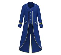 Veste steampunk pour homme, rouge, médiévale, Renaissance, jupe de marche, vintage, victorien, costume de cour victorien, fente tendance, pirate, vampire, cosplay, tenue de performance d'Halloween