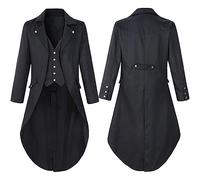 Veste Steampunk pour Homme Vintage Gothique Médiévale Vestes Costume en Queue De Pie Longue Steampunk Uniforme Cosplay Tailcoat pour Hommes Costume Party Outwear Partie Vêtements De Smoking Pas Cher