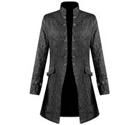 Veste Steampunk Victorien Homme Manteau Costume en Queue De Pie Longue Steampunk Uniforme Cosplay Tailcoat pour Hommes Costume Party Outwear Partie Vêtements Halloween Costume Médiéval Adulte