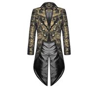 Veste Steampunk Vintage Gothique Médiévale pour Homme Veste Costume en Queue De Pie Longue Steampunk Uniforme Cosplay Tailcoat pour Hommes Costume Party Outwear Partie Vêtements De Smoking