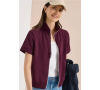 Veste sweat à manches courtes avec fermeture éclair