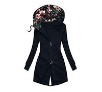 Veste Sweat Femme avec Capuche Long Chaud Sweat À Capuche Longue Gilet Cardigan Femme Grande Taille Manches Longues Veste À Capuche Color Block Slim Fit Tunique Casual Sweat Jacket Hoodie Outwear