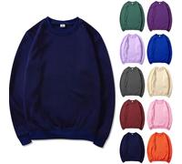 Veste Sweat Homme Sans Capuche | Sweat Shirt Homme Col Rond Sweats Manche Longue Sweatshirt Grande Taille Manteau Décontractés Manteaux Quotidiennes Vêtements Couleur Unie Haut Maison Manteau