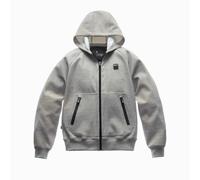 Veste Sweat Moto Blauer Easy Man Hoody Gris Chiné Patch Bleu