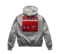 Veste Sweat Moto Blauer Easy Man Hoody Gris Chiné Patch Rouge