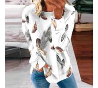 Veste sweat-shirt en polyester léger pour femme avec imprimé 3D à manches longues et coupe ample pour les vacances, le quotidien et les occasions de club (L J)