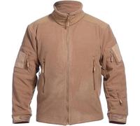 Veste tactique durable à fermeture éclair intégrale pour homme - Veste polaire militaire douce et chaude avec poches zippées, Kaki, XL