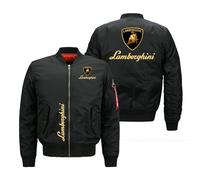 Veste Tactique Homme Lam -bo.RGhi. ni, Bom.bardier Blouson, Manteau à Manches Longues pour Printemps Automne, Saison(Black,5XL)