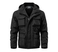 Veste Tactique Homme Multi-Poches, Blouson Militaire Homme Manches Longues Blouson A Capuche Doudoune Chaud Gilet Fermeture Éclair Manteau Décontracté Manteau Outdoor Epais d'hiver Coupe-Vent