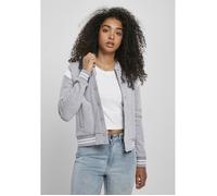 Urban Classics Ladies Organic Inset College Sweat Jacket Vestes, Gris/Blanc, M Femme