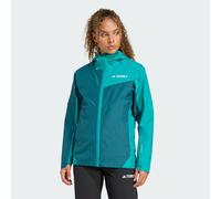 adidas Femme Terrex Multi 2.5 Layer RAIN.RDY Jacket, Mystery Green/Pure Teal, XL