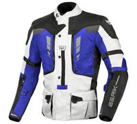 Veste textile imperméable moto Berik Ferpho, noir/blanc/bleu, 54