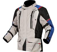 LS2 Narvik Veste textile de moto imperméable, gris-rouge-bleu, taille 4XL pour homme