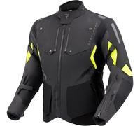 Rebelhorn Hiker 4 Veste textile moto imperméable, noir/gris/jaune, Taille S