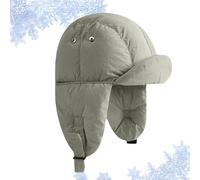 Veste thermique pour homme avec oreilles et protection contre le froid pour le cyclisme, la randonnée, le camping, le snowboard, les déplacements et autres, Gris