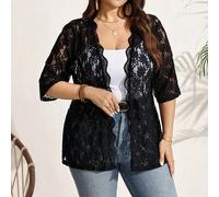 Veste transparente ornée de strass pour femmes grandes tailles. Idéale pour le Thanksgiving, les fêtes de Noël et du Nouvel An, les sorties, le bureau, les soirées, le style "Old Money". Parfaite pour