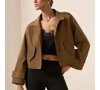 Veste trench femme couleur unie à simple boutonnage, style mode polyvalent décontracté quotidien à la française parisienne, pour bureau et voyage, vêtements d'hiver L,M,S,XL,XSUnicoloreTissu tissé