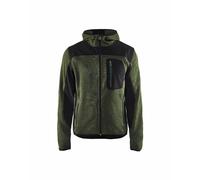 Veste tricotée à capuche Blåkläder 4930 Vert armée/Noir Blaklader - 493021174699