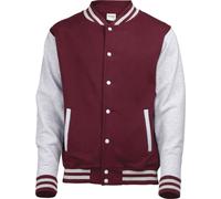 Veste universitaire unie Awdis RW175 (3XL) (Bourgogne/gris chiné)