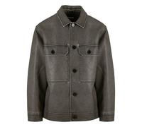 Urban Classics Surchemise en cuir synthétique vintage Gris M Homme
