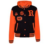 Veste Varsity À Capuche Noire Et Orange Néon NYC FOX Pour Enfants