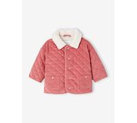 Veste velours matelassée bébé doublée sherpa bois de rose 6M(67CM)