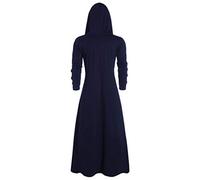 Veste vintage steampunk pour homme - Veste décontractée avec capuche - Veste de chevalier médiévale classique - Veste fine à double boutonnage - Style gothique élégant - Style sombre - Costume