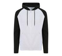 Veste Zippée À Capuche Baseball Homme - Jh063 - Gris Clair Et Noir