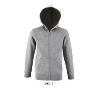 Veste zippée à capuche - Enfant - Gris Chiné - 50% coton - 50% polyester - 2 poches kangourou 6 ans