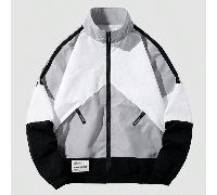 Veste zippée à col montant pour hommes, couleur contrastée, style sport décontracté à la mode, printemps/automne, rentrée scolaire L,M,S,XL,XS,XXSTissu tissé