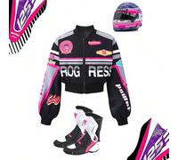 Veste zippée à imprimé numérique pour préadolescente, décontractée pour les vacances, les jours fériés, l'été, les voyages 8Y,9Y,10Y,11Y,12YLettresTissu tissé