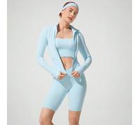 Veste zippée à manches longues FeatherFit™ Slim-It Streamline Performance avec poches sécurisées, pour yoga à faible impact et usage quotidien à l'automne L,M,S,XL,XS,XXL,XXS,XXXL,XXXXLUnicoloreTissu 