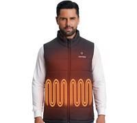 Vestego Gilet chauffante pour homme, veste chauffant pour homme, 3 niveaux de chauffage (batterie incluse), noir, XL