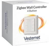 Vesternet Zigbee Interrupteur Mural Intelligent à 4 Boutons | Déclenchez jusqu’à 12 Scènes dans votre Hub Domotique | Compatible avec Home Assistant, SmartThings et Hubitat