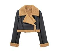 Vestes à capuche thermique à manches longues et col roulé pour femme, L-173 Noir, M