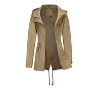Vestes Anorak Militaires LéGèRes Pour Femmes Safari Hoodies Manteau à Cordon Utilitaire ImperméAbles Coupe-Vent (Kaki,XL)