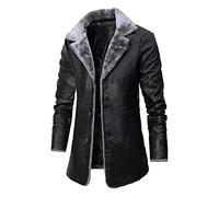 Vestes d'automne et d'hiver pour Hommes mi-Longueur Affaires rétro Plus Velours Costume en Peluche col à Capuche Veste Pull Polaire Homme Montagne