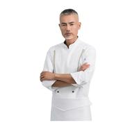 Vestes De Chef Salopette de Chef à Manches Longues for Homme, vêtement d'automne et d'hiver for Restaurant, hôtel, Salle Manger, Cuisine, Hiver(White,M)