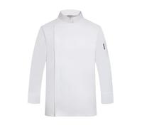 Vestes De Chef Uniforme de Chef d'hôtel for Homme, Couleur Unie, Manches Longues, Uniforme Cuisine Restaurant(White,4XL)