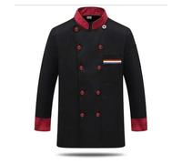 Vestes De Chef Veste de Chef for Homme, idéale for la Restauration, avec Manches Longues et Design Respirant(Balck2,4XL)