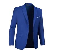 Vestes de costume décontractées à deux boutons pour homme, coupe ajustée, manteau séparé, manteaux de sport avec poches pour mariage, bal de fin d'année, fête, bleu royal, Taille M