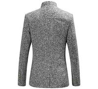 Vestes de costume en laine pour homme - Blazer à col chinois léger pour homme - Manteaux de sport d'affaires, manteaux de travail chics - Veste de costume en tweed à simple boutonnage à manches