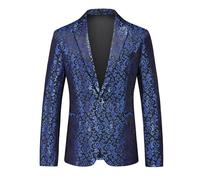 Vestes De Costume Homme, Veste De Costume Slim à Un Bouton pour Homme, Veste De Costume à Profil Bas, Imprimé Foncé, pour Spectacle sur ScèNe, DîNer, Mariage