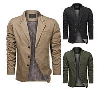 Vestes de costume pour homme - Veste de costume décontractée à 3 boutons - Veste formelle à 3 boutons - Veste d'été à manches longues - Blazer intelligent - Blazer coupe ajustée - Manteau en coton