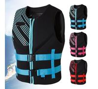 Vestes de Pêche en Néoprène avec Sangle de Taille Réglable, Vestes de Pêche for Kayak, Natation, Plongée en Apnée, Sports Nautiques(Blue,3XL75-90KG)