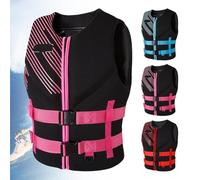 Vestes de Pêche en Néoprène avec Sangle de Taille Réglable, Vestes de Pêche for Kayak, Natation, Plongée en Apnée, Sports Nautiques(Pink,XL65-80KG)