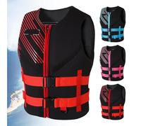 Vestes de Pêche en Néoprène avec Sangle de Taille Réglable, Vestes de Pêche for Kayak, Natation, Plongée en Apnée, Sports Nautiques(Red,2XL70-85KG)